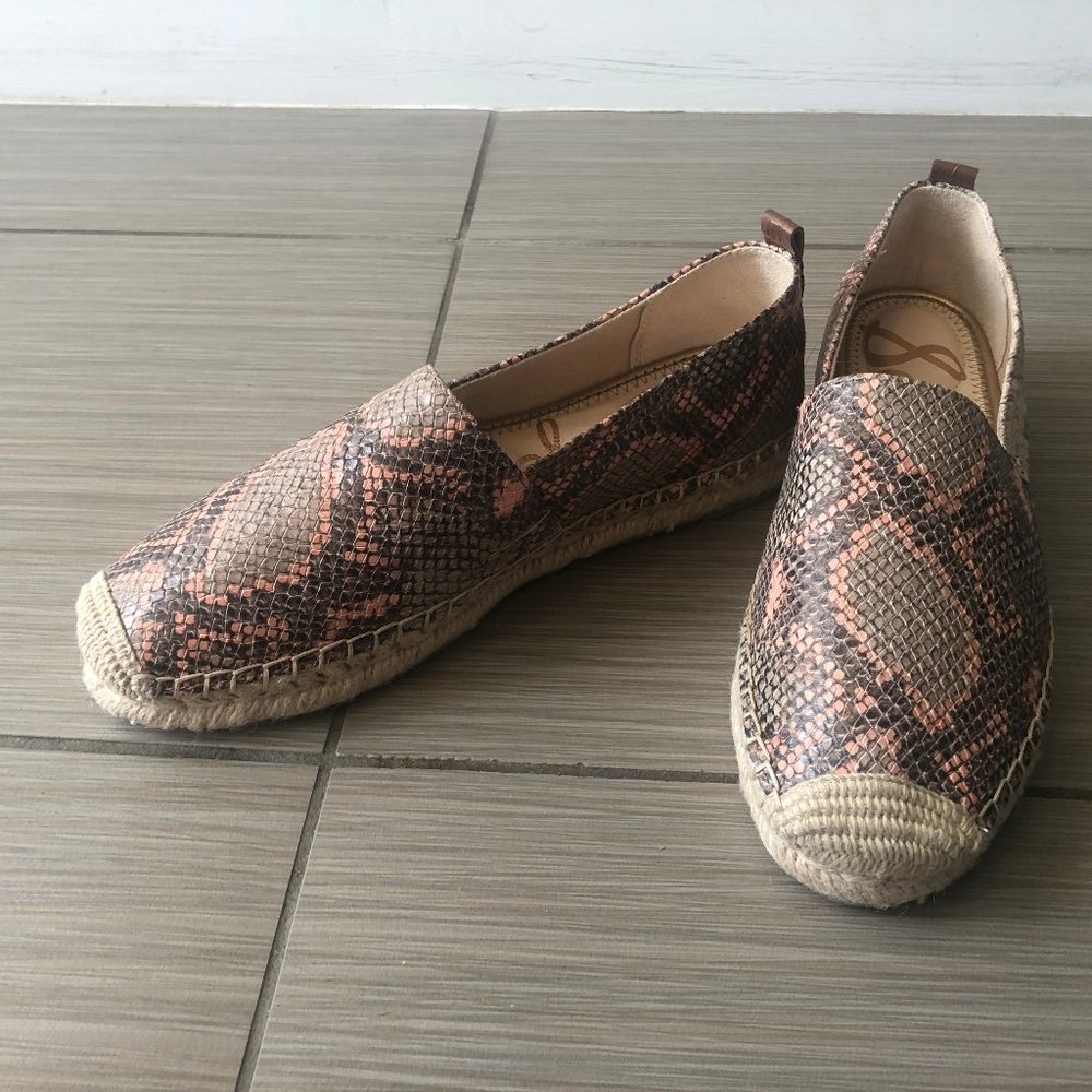 NEW Sam Edelman Khloe Snakeskin Espadrilles Flats